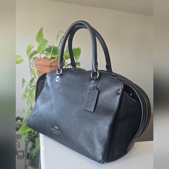 Coach Drew Black Leather Women's Satchel Bag - Picture 1 of 15